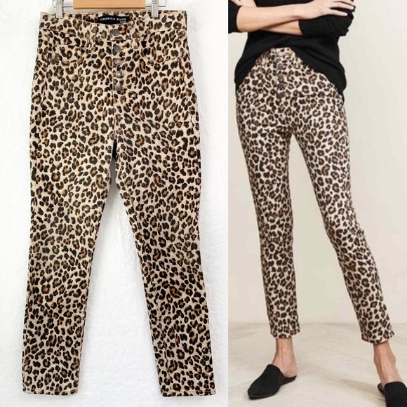 Veronica Beard Debbie Leopard Crop Ankle Jean Sz 27 - Picture 1 of 13